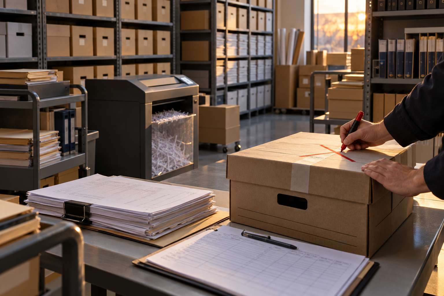 Records custodian retiring an obsolete tender package